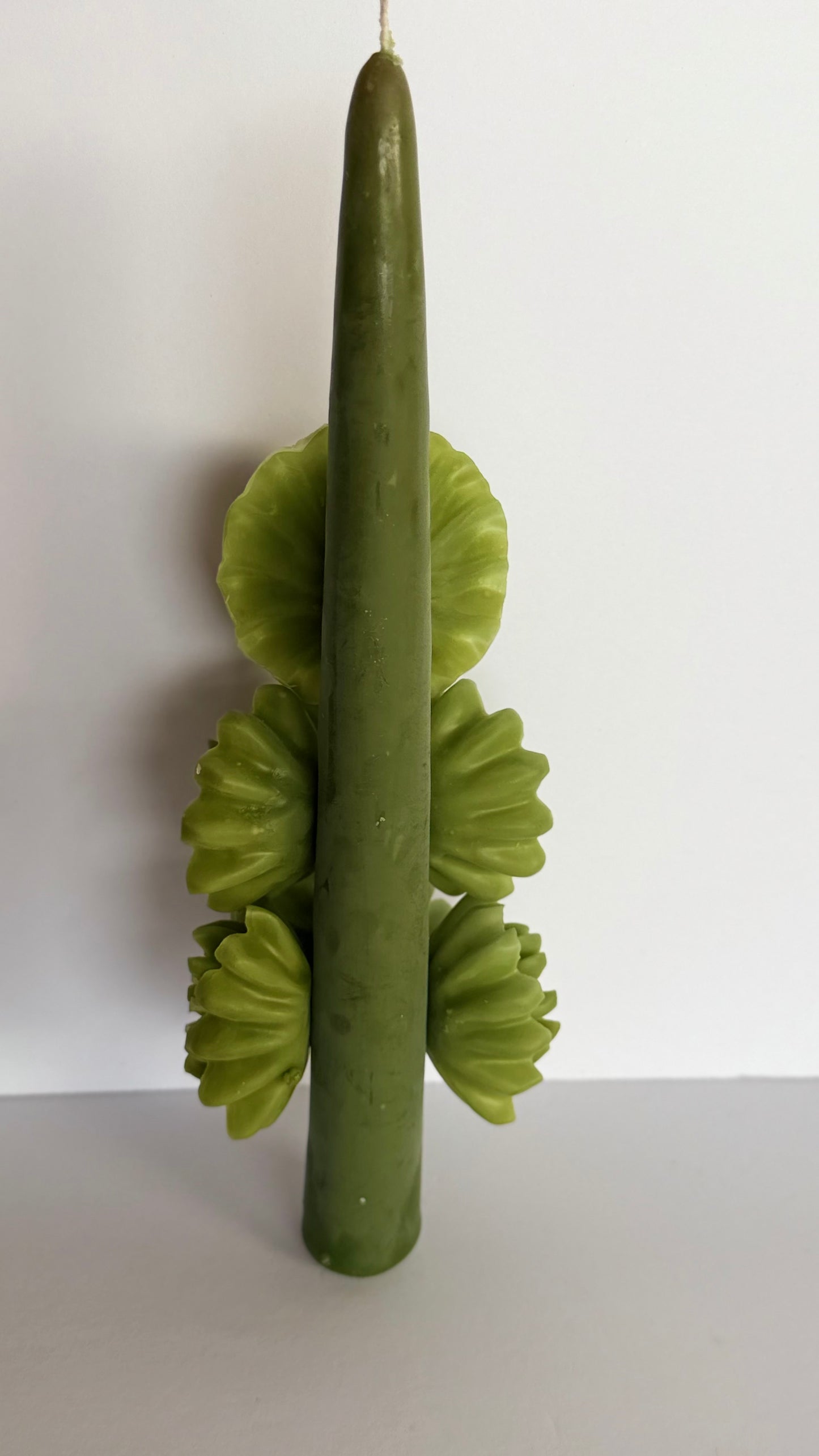 Handmade Beeswax Candle - Olive Green