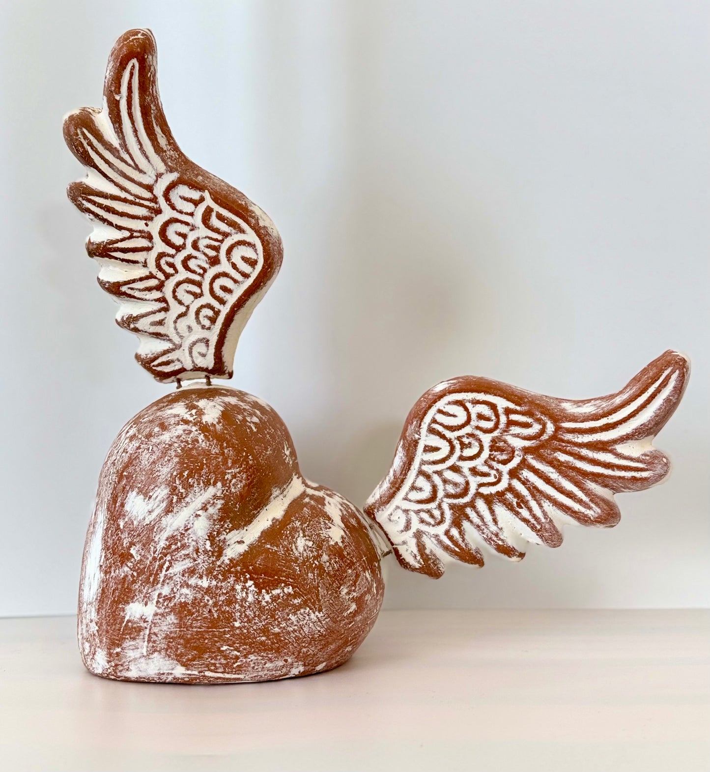 Rustic Tabletop Heart with Wings