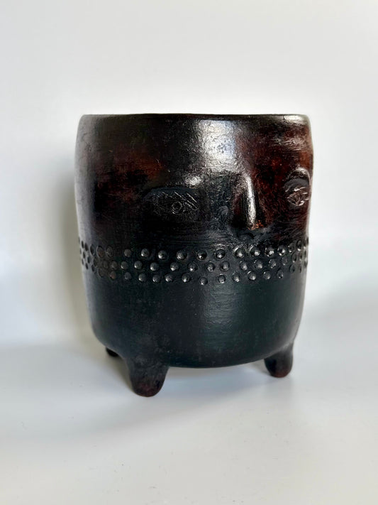 Clay Face Planter (Dark Brown)