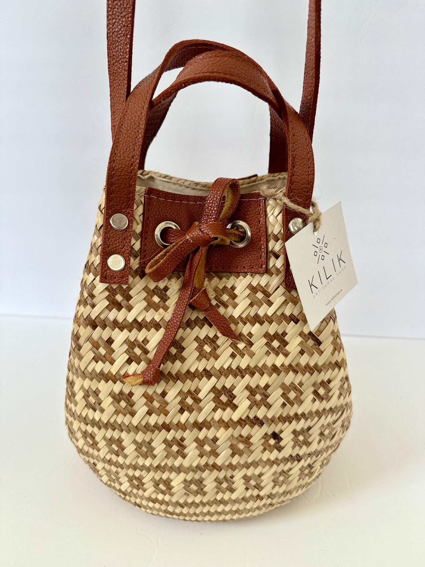 Palm Bucket Bag - Brown Pattern