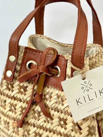Palm Bucket Bag - Brown Pattern