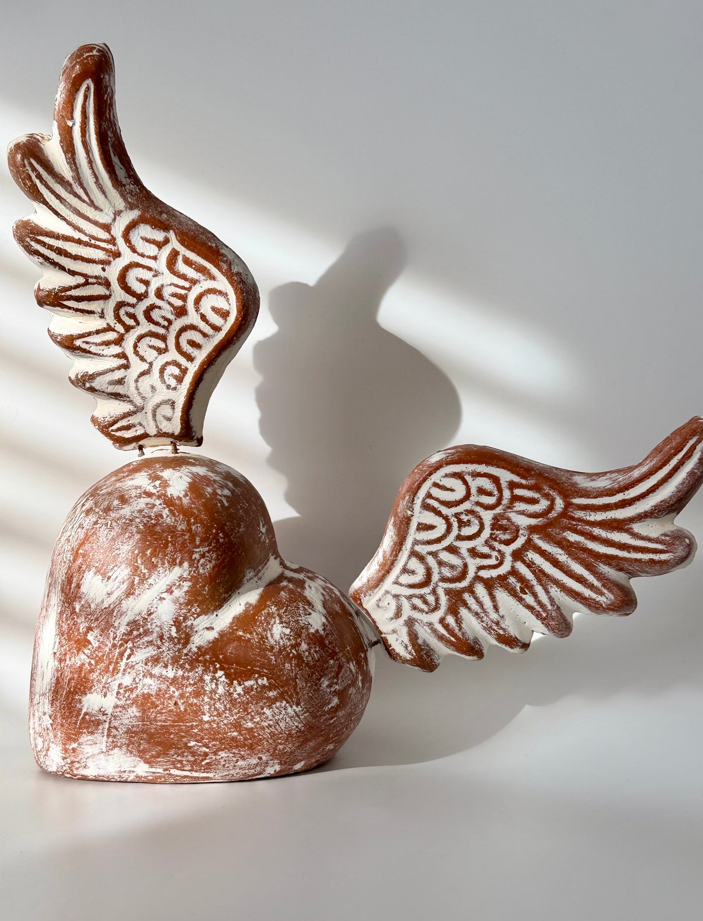 Rustic Tabletop Heart with Wings
