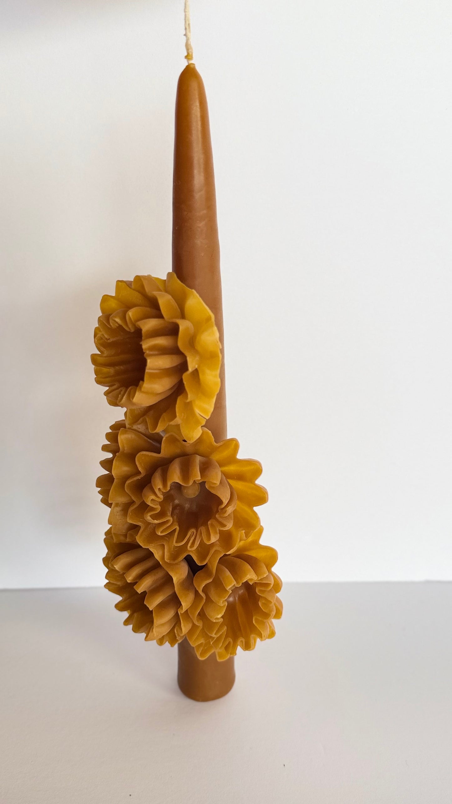 Handmade Beeswax Candle - Mustard Yellow