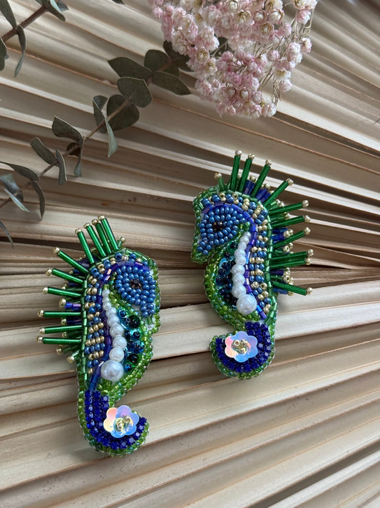 Beaded Seahorse Earrings