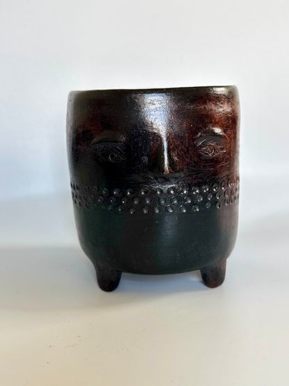 Clay Face Planter (Dark Brown)