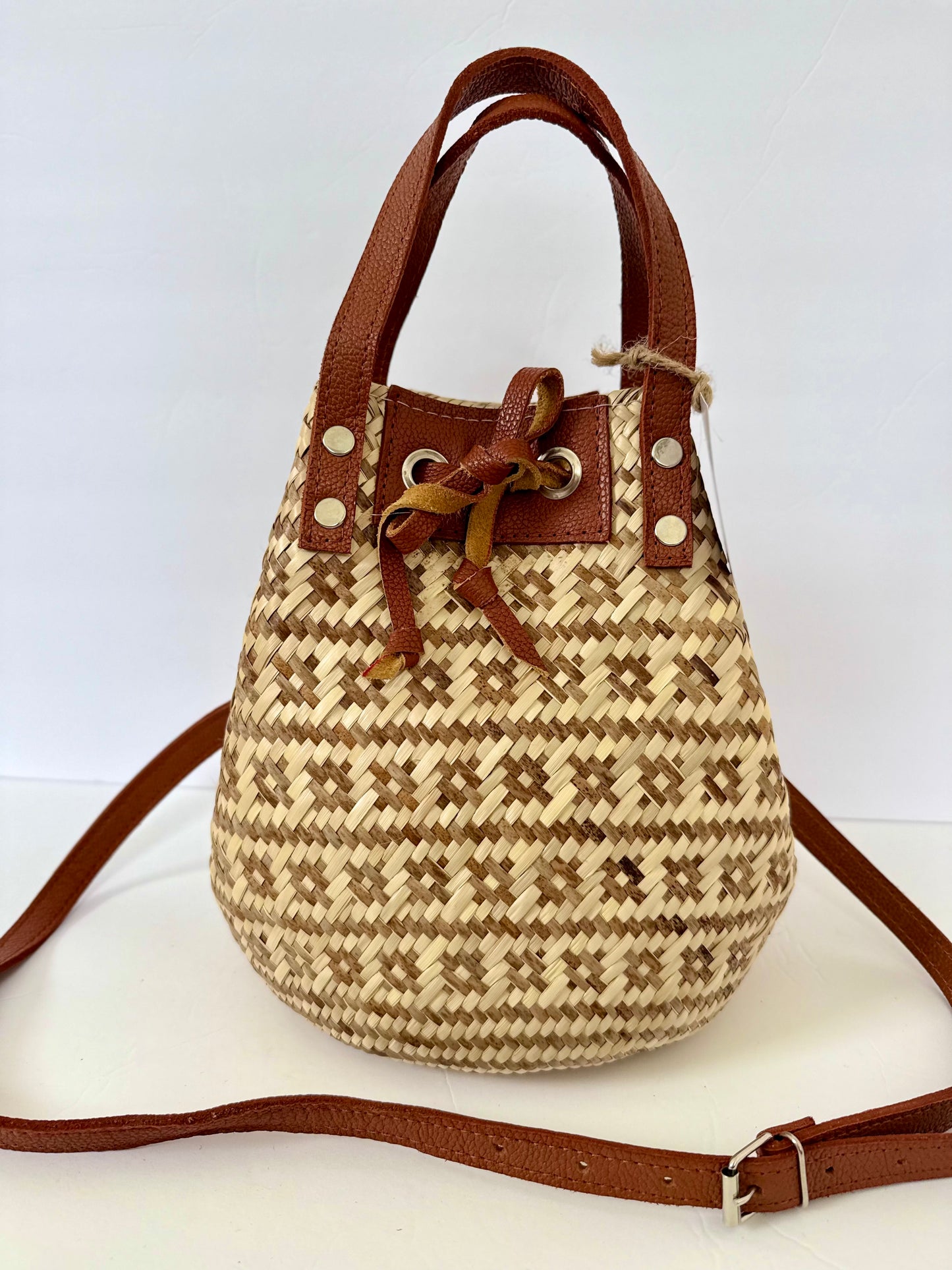 Palm Bucket Bag - Brown Pattern