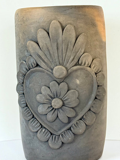 Sacred Heart Smoked Clay Tall Cup - 3D