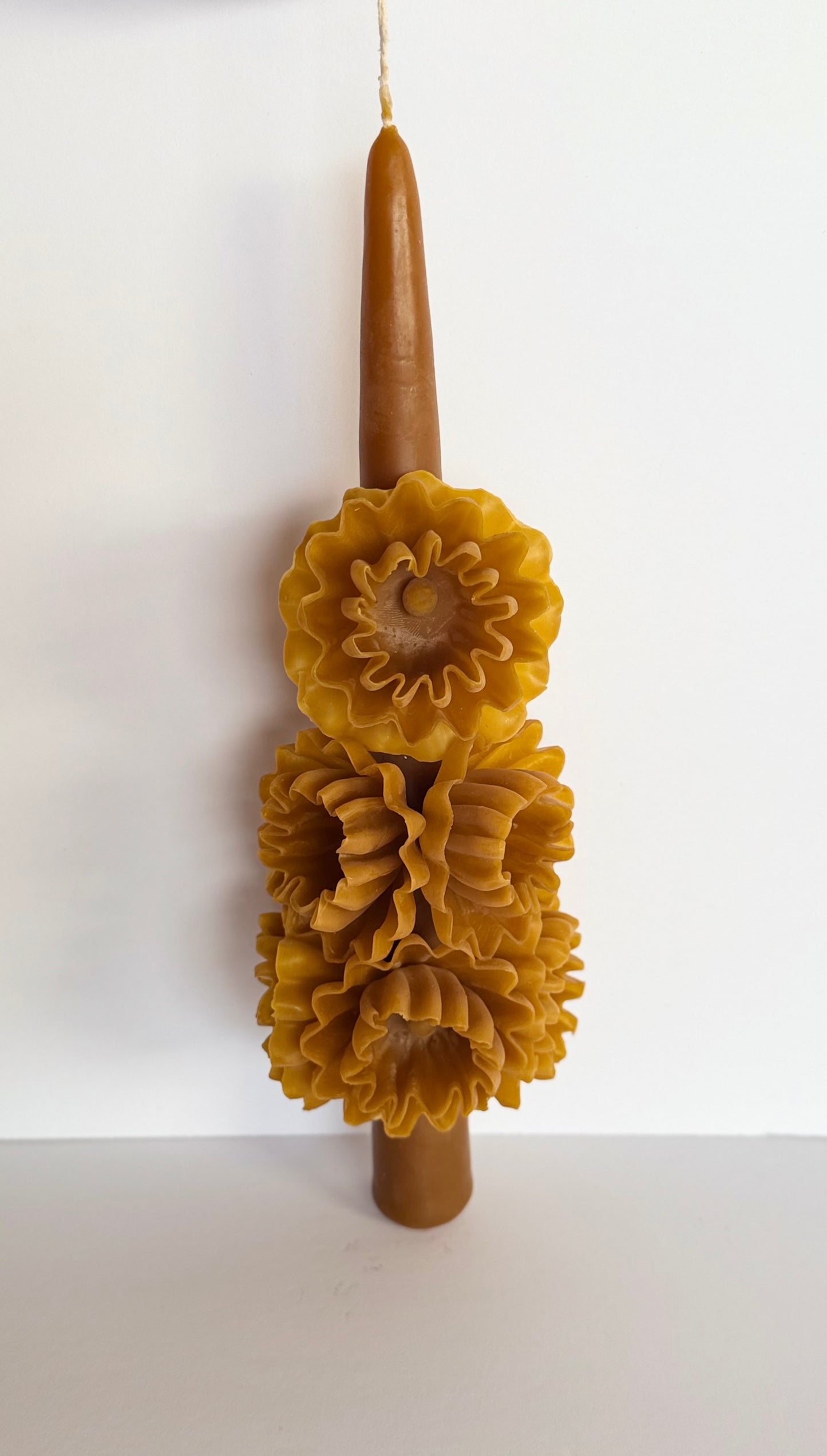 Handmade Beeswax Candle - Mustard Yellow