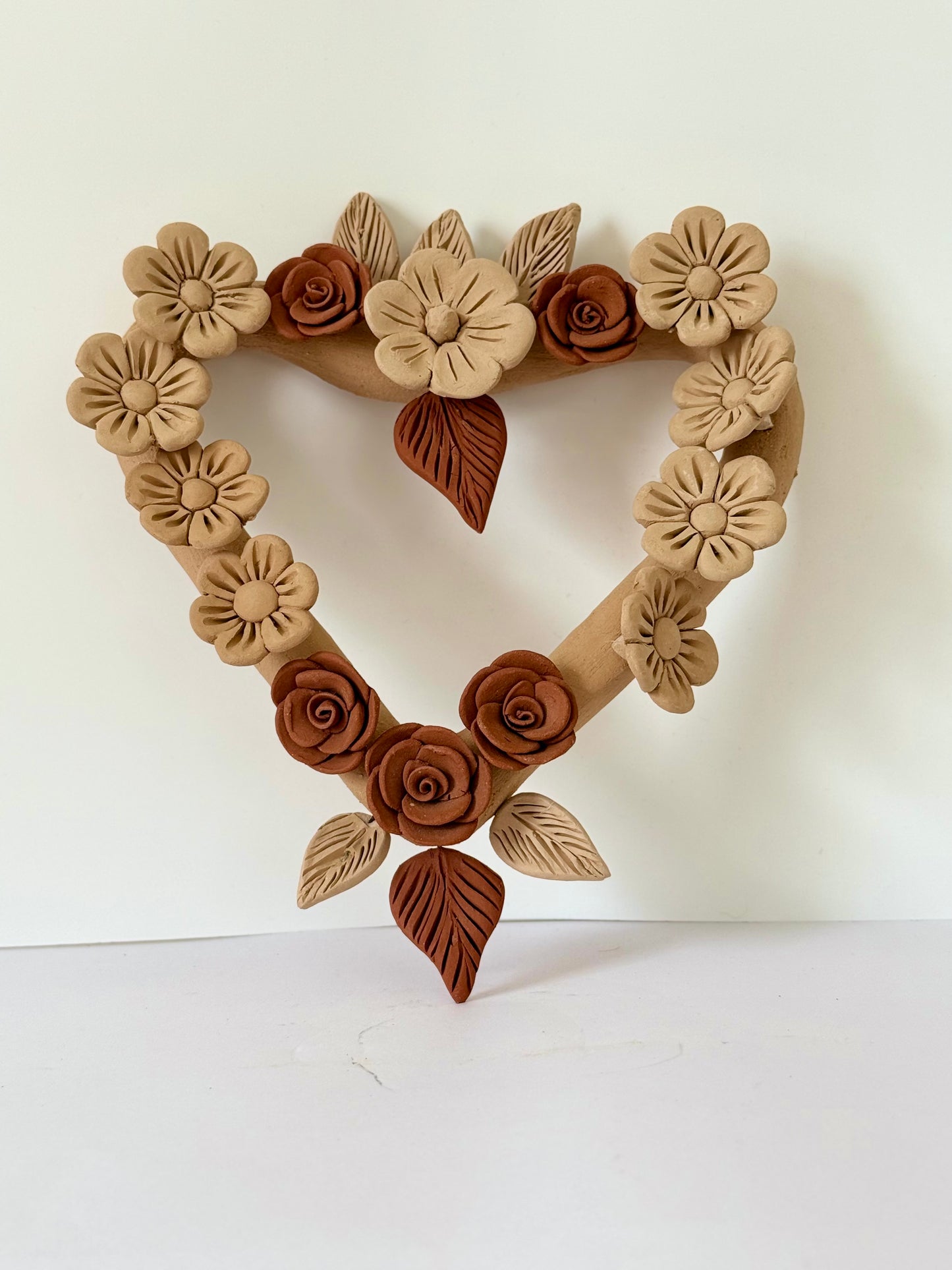 Floral 3D Clay Heart Wall Decor