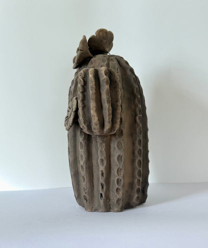 Smoked Clay Cactus Candle Holder