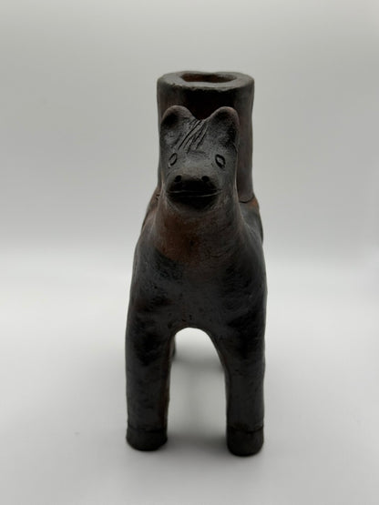 Clay Horse Figure Candle Holder