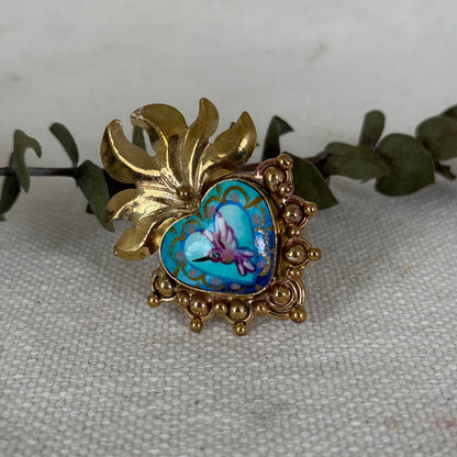 Hummingbird Sacred Heart Ring