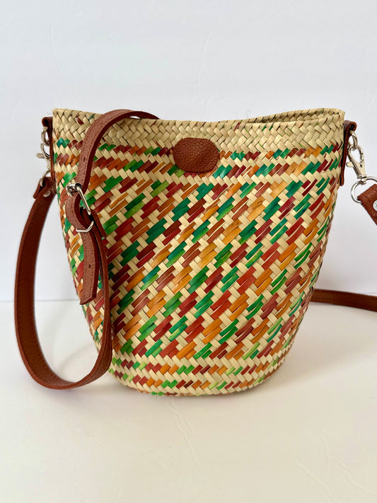 Handwoven Multi-Color Palm Bag
