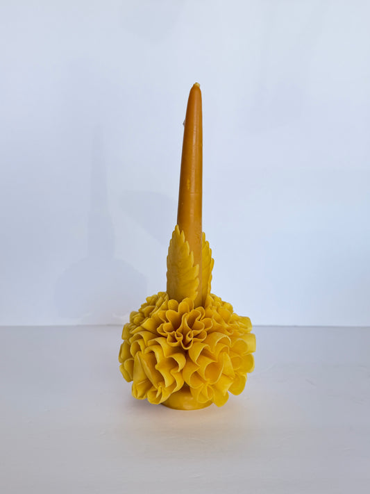 Handmade Beeswax Candle - Yellow