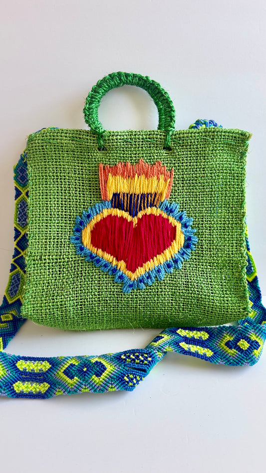 Sacred Heart Ixtle Handbag - Green