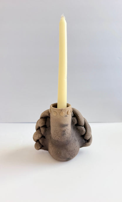 Dia De Muertos Skull/Single Candleholder 3 Flowers