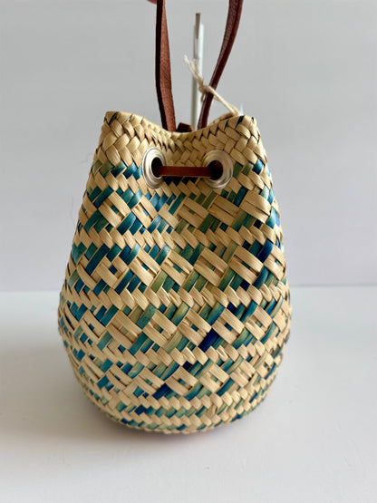 Mini Palm Bucket Handbag - Blue