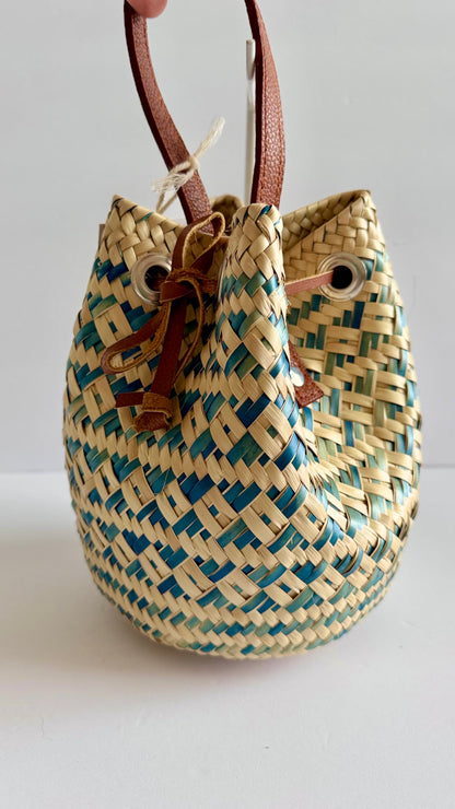 Mini Palm Bucket Handbag - Blue