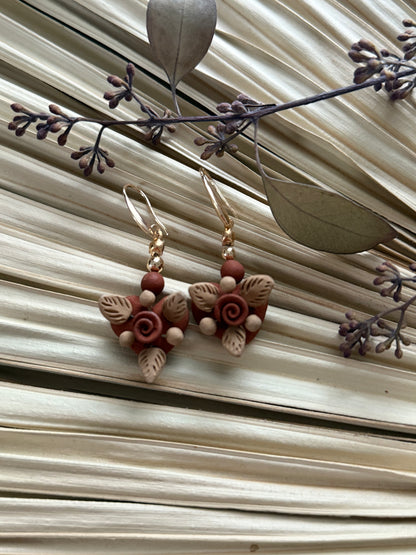 Flowers & Heart Barro Earrings 2