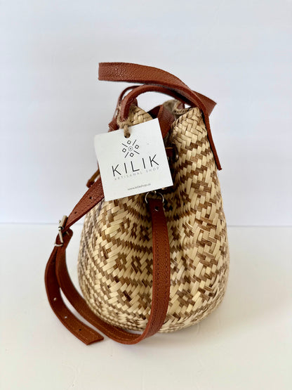 Palm Bucket Bag - Brown Pattern