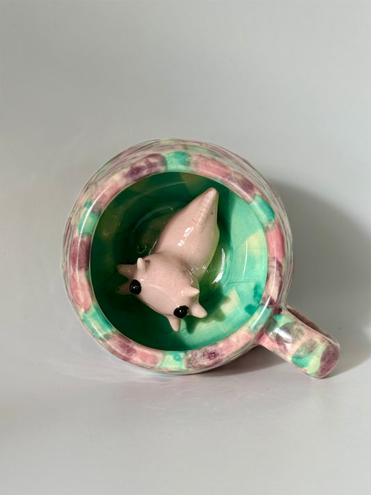 Axolotl Mug - Green/Pink 6oz