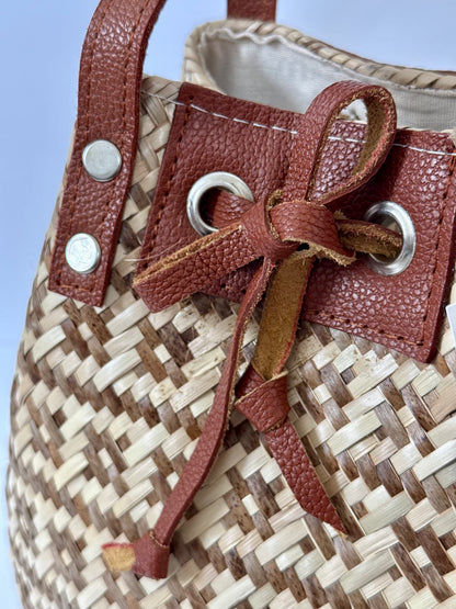 Palm Bucket Bag - Brown Pattern