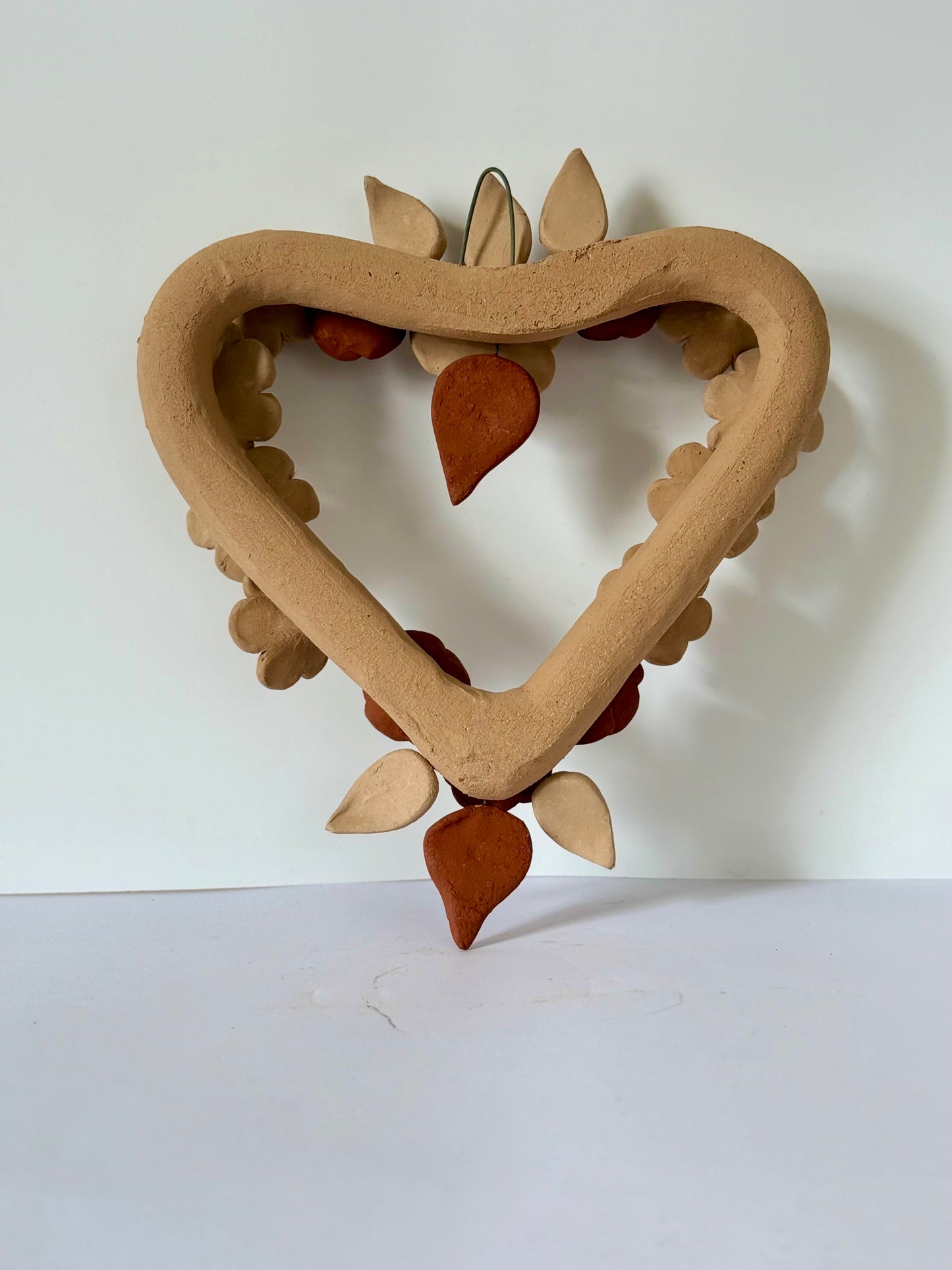 Floral 3D Clay Heart Wall Decor