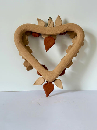 Floral 3D Clay Heart Wall Decor