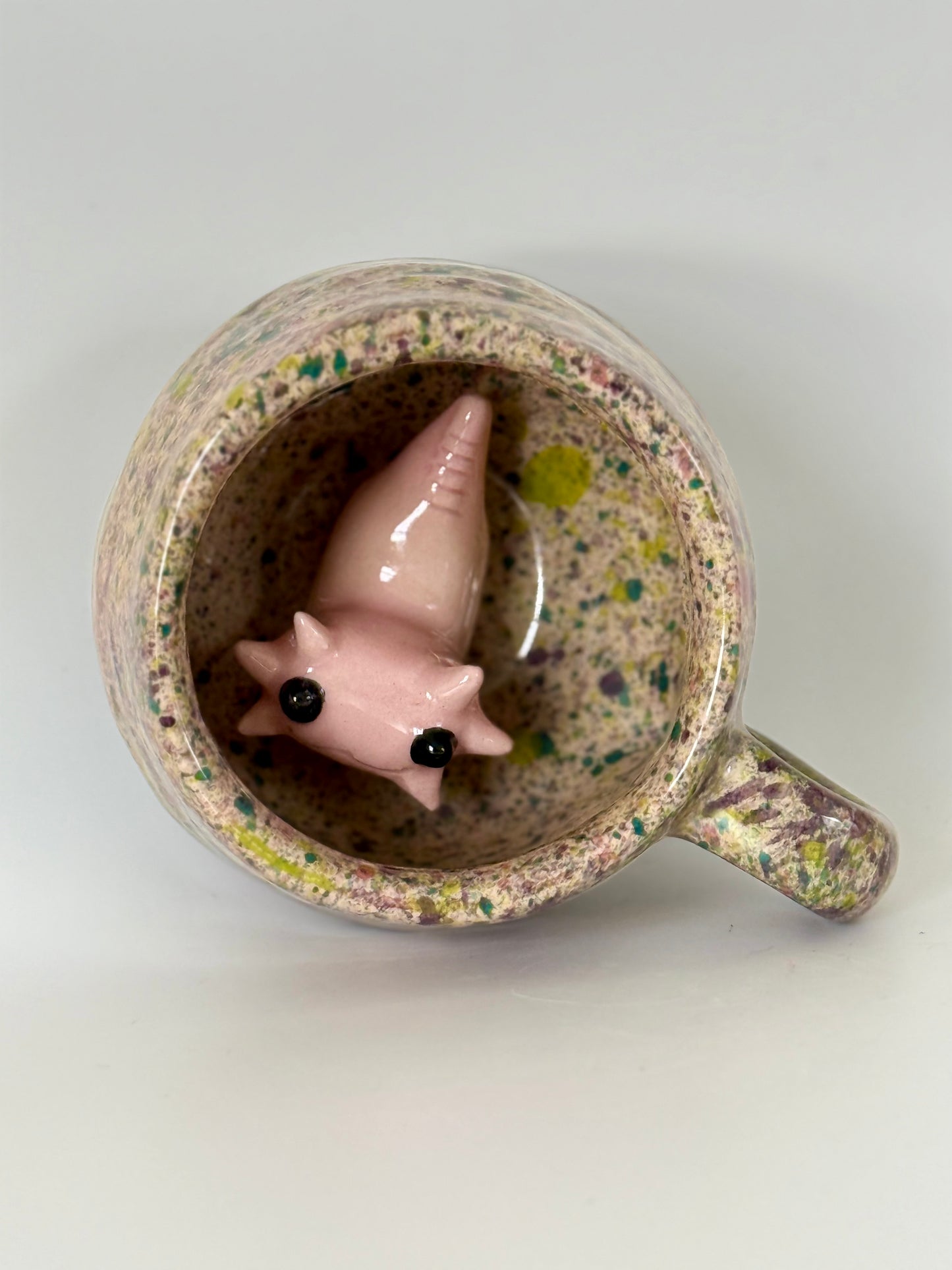 Axolotl Mug - Speckled Green/Purple 6oz