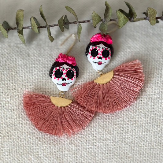 Catrina Pink Fan Earrings