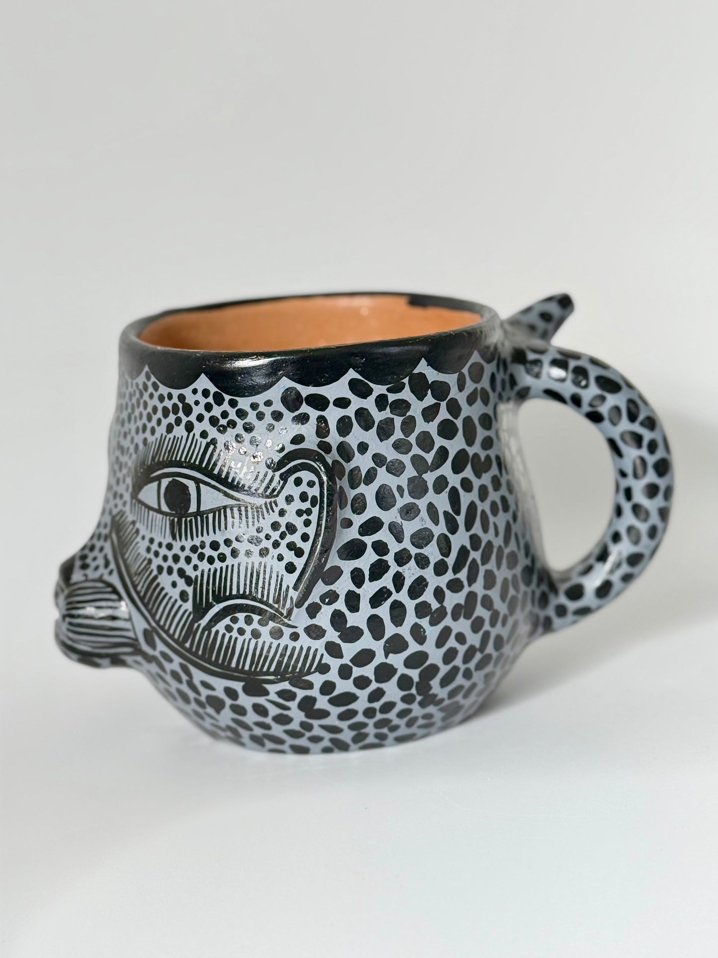 Terracota Jaguar Face Mug - Grey