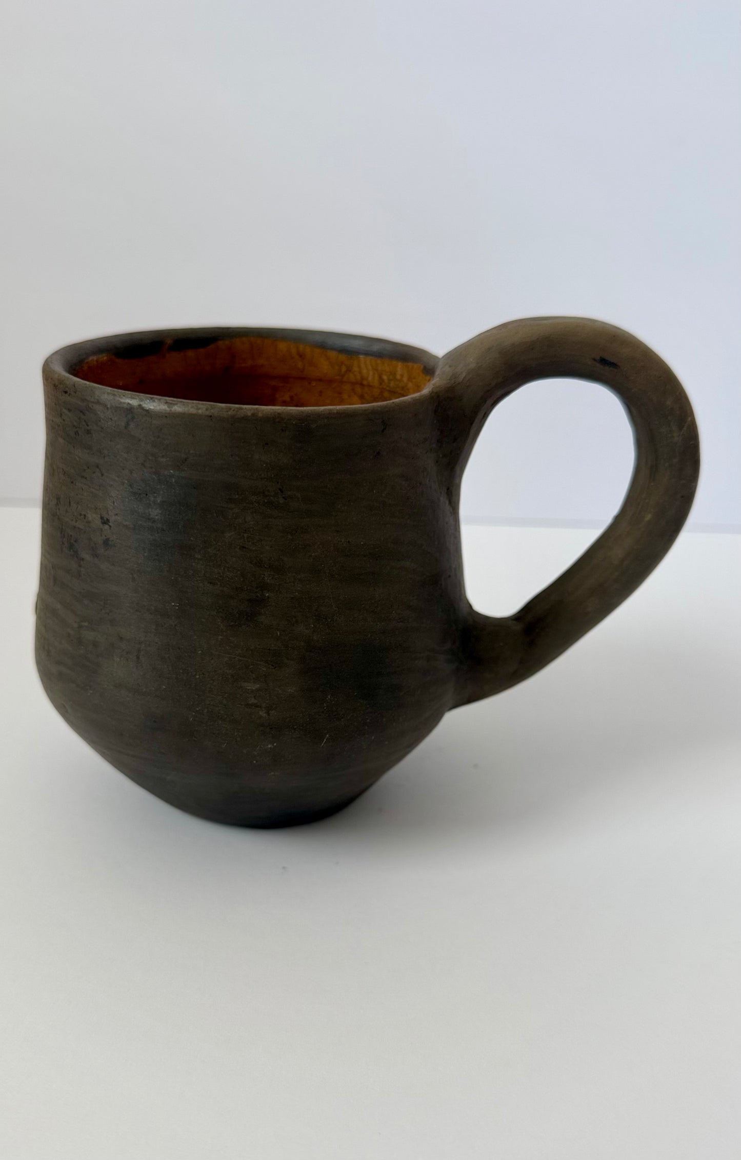 Embroidered Smoked Clay Floral Mug