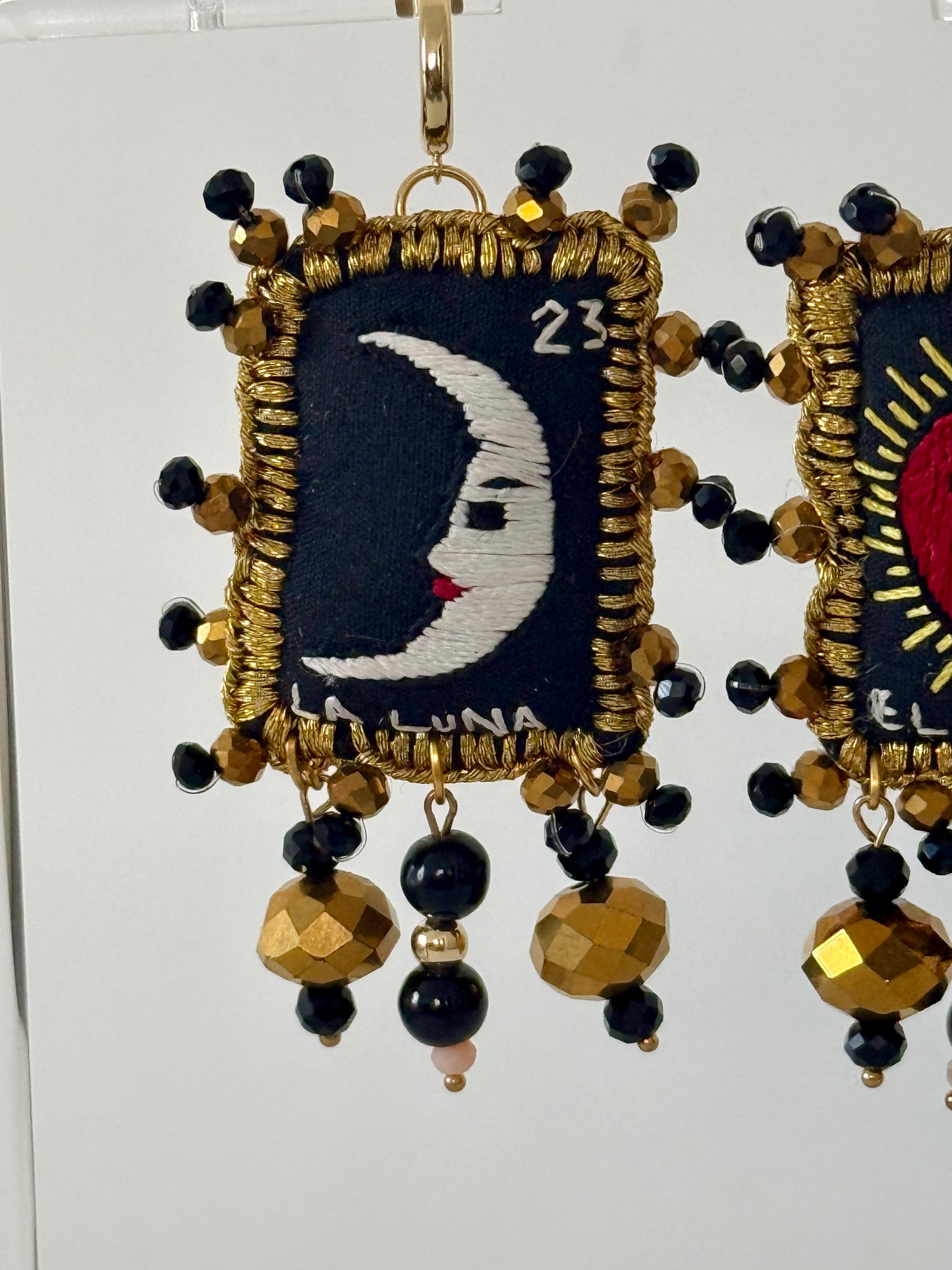 Black Loteria Earrings Sol/Luna