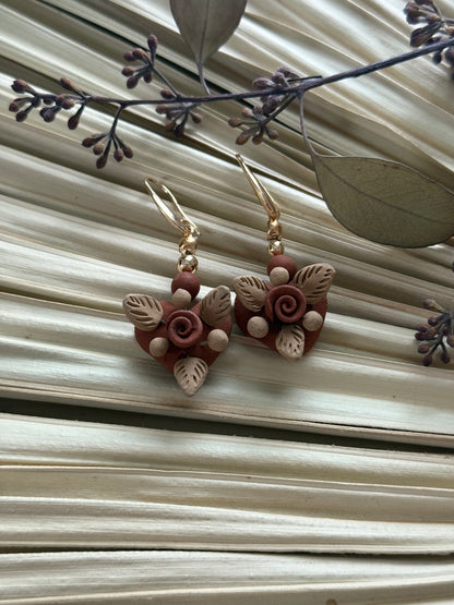 Flowers & Heart Barro Earrings 2