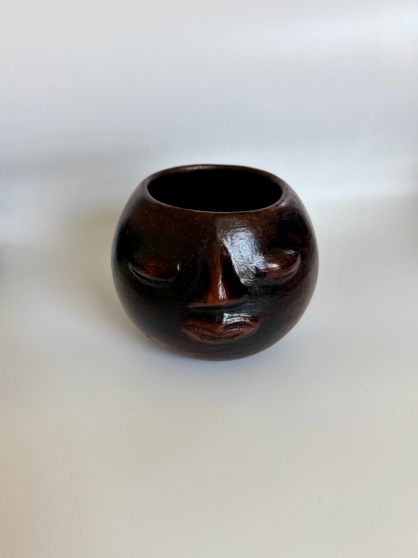 Clay Bowl Face Planter (Dark Brown)
