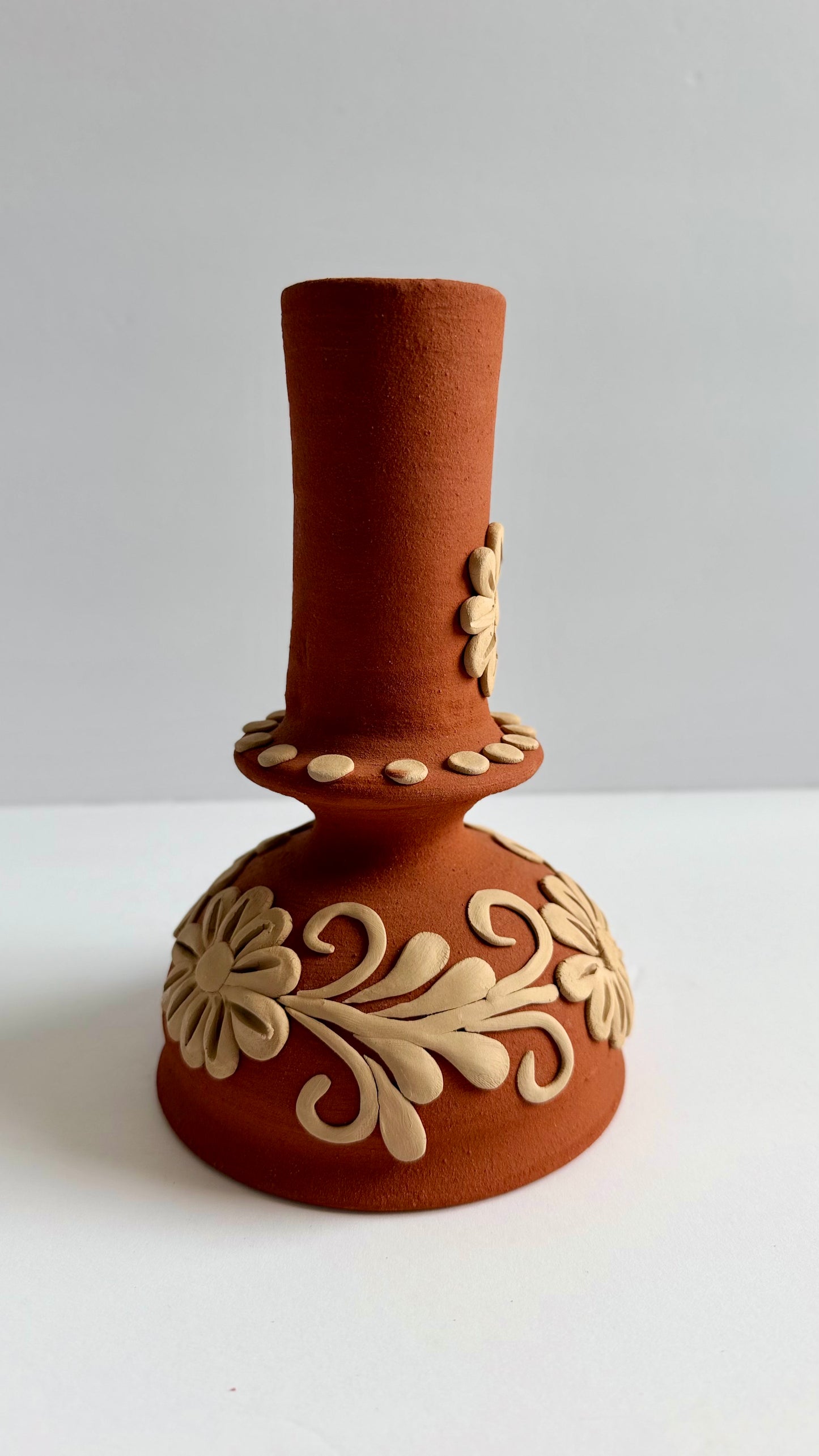 Clay Embroidered Candleholder