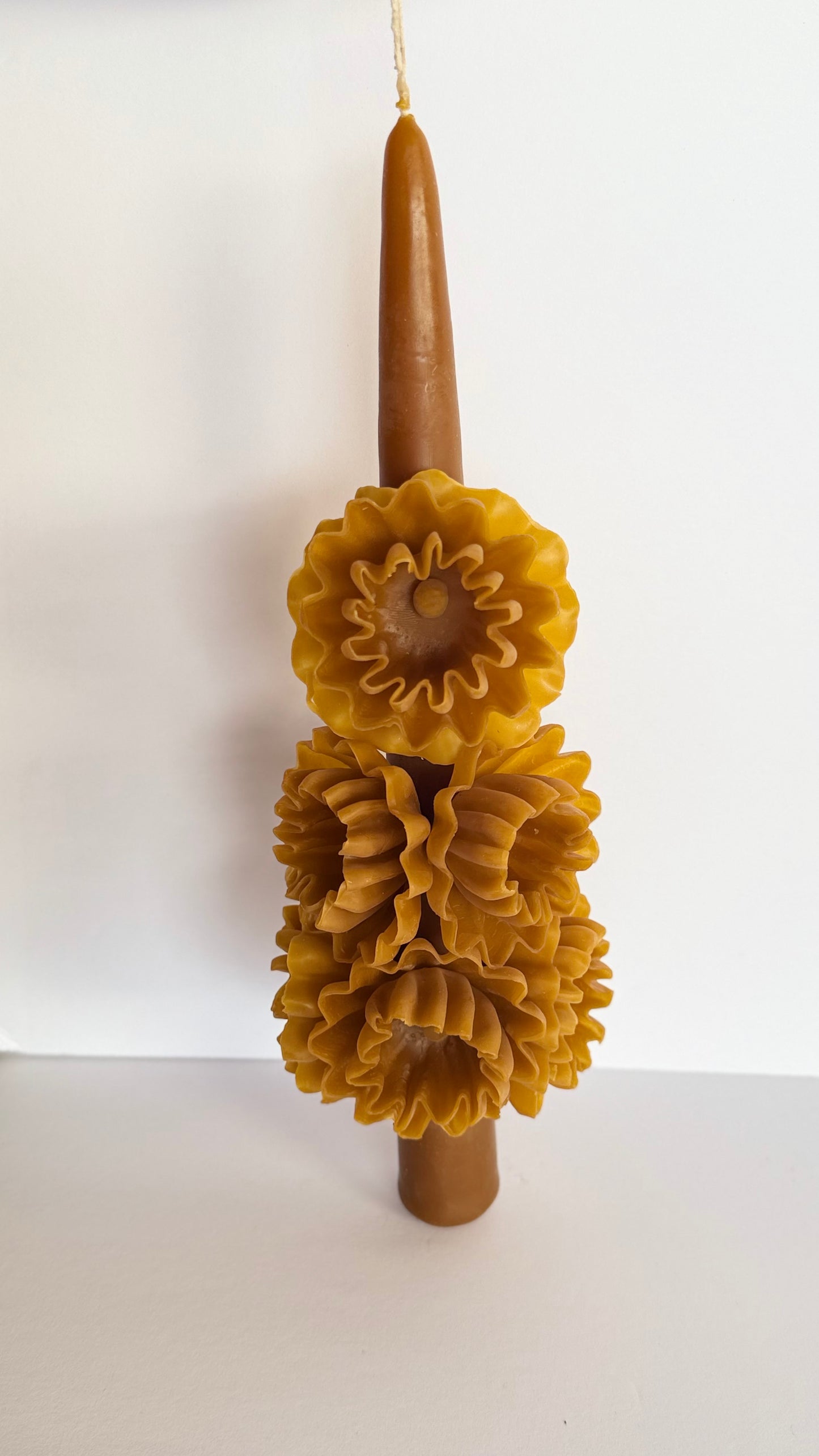 Handmade Beeswax Candle - Mustard Yellow