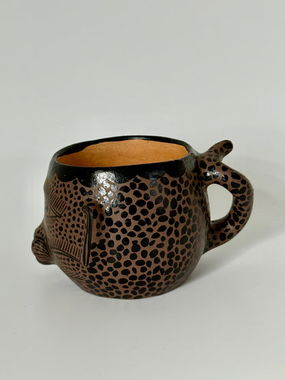 Terracota Jaguar Face Mug - Brown