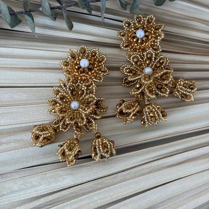Golden Bloom Bell Earrings
