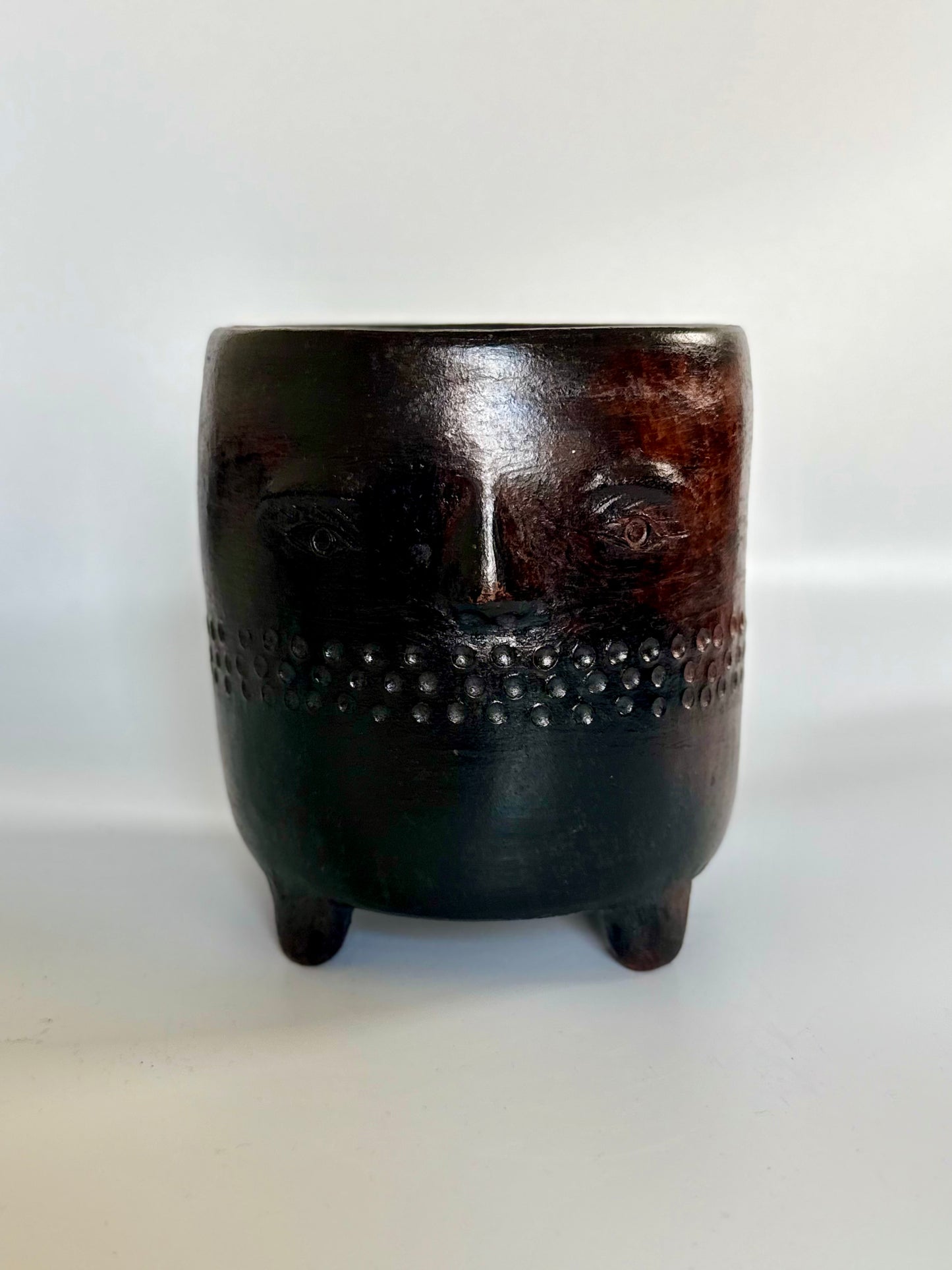 Clay Face Planter (Dark Brown)