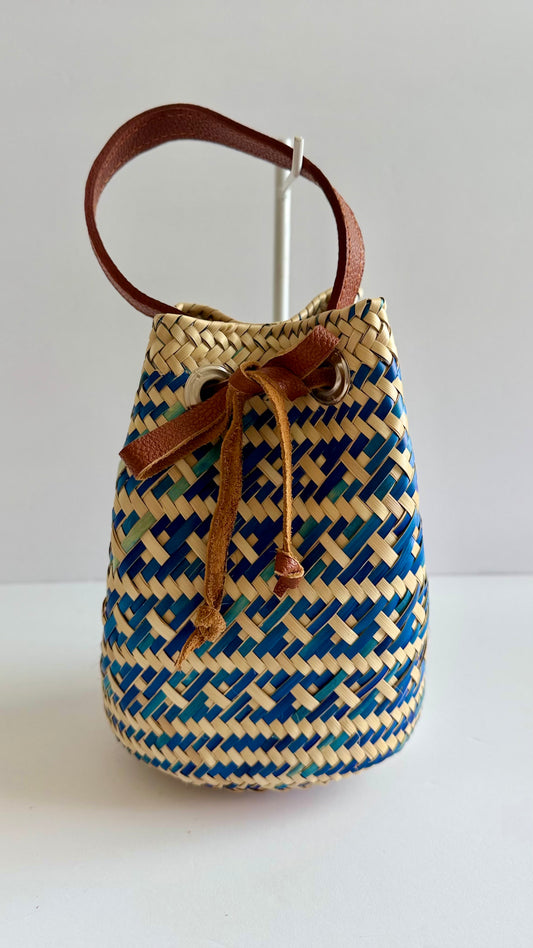Mini Palm Bucket Handbag - Blue