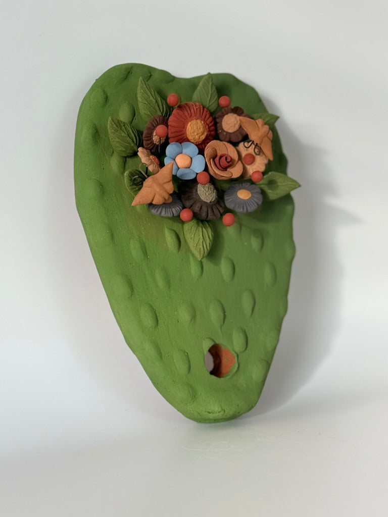 Clay Cactus Wall Decor - Green