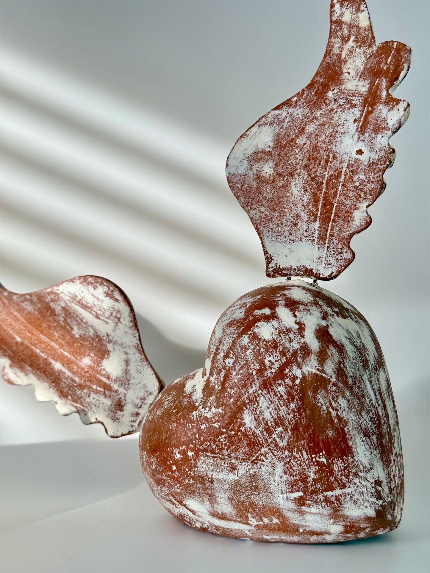 Rustic Tabletop Heart with Wings