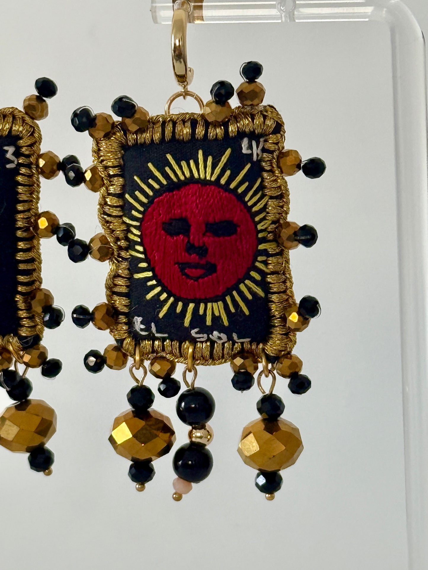 Black Loteria Earrings Sol/Luna