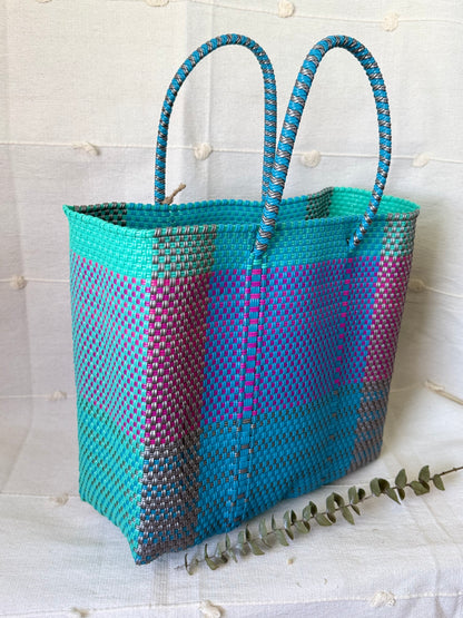Handwoven Recycled Plastic Tote - Medium Size