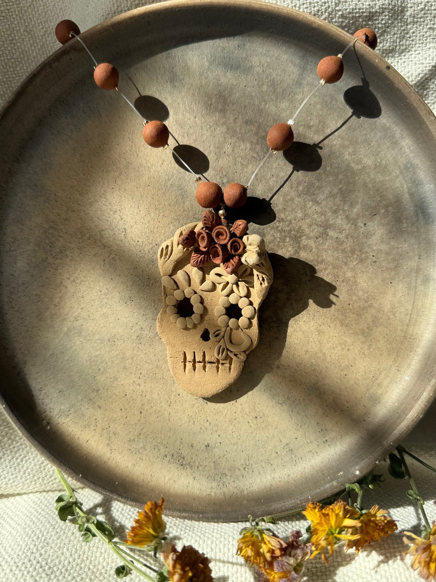 Catrina Clay Necklace - Floating Beads