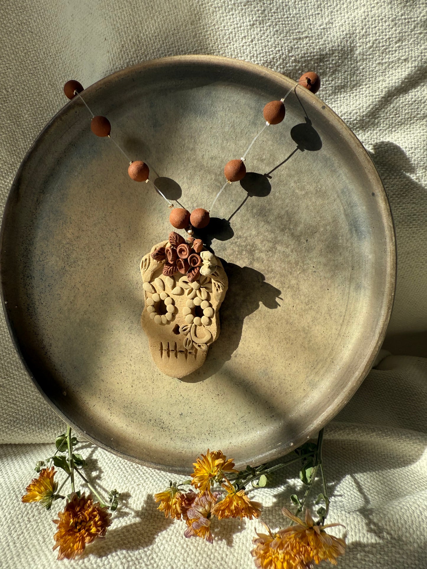 Catrina Clay Necklace - Floating Beads