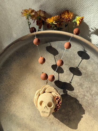 Clay Beaded Necklace Catrina
