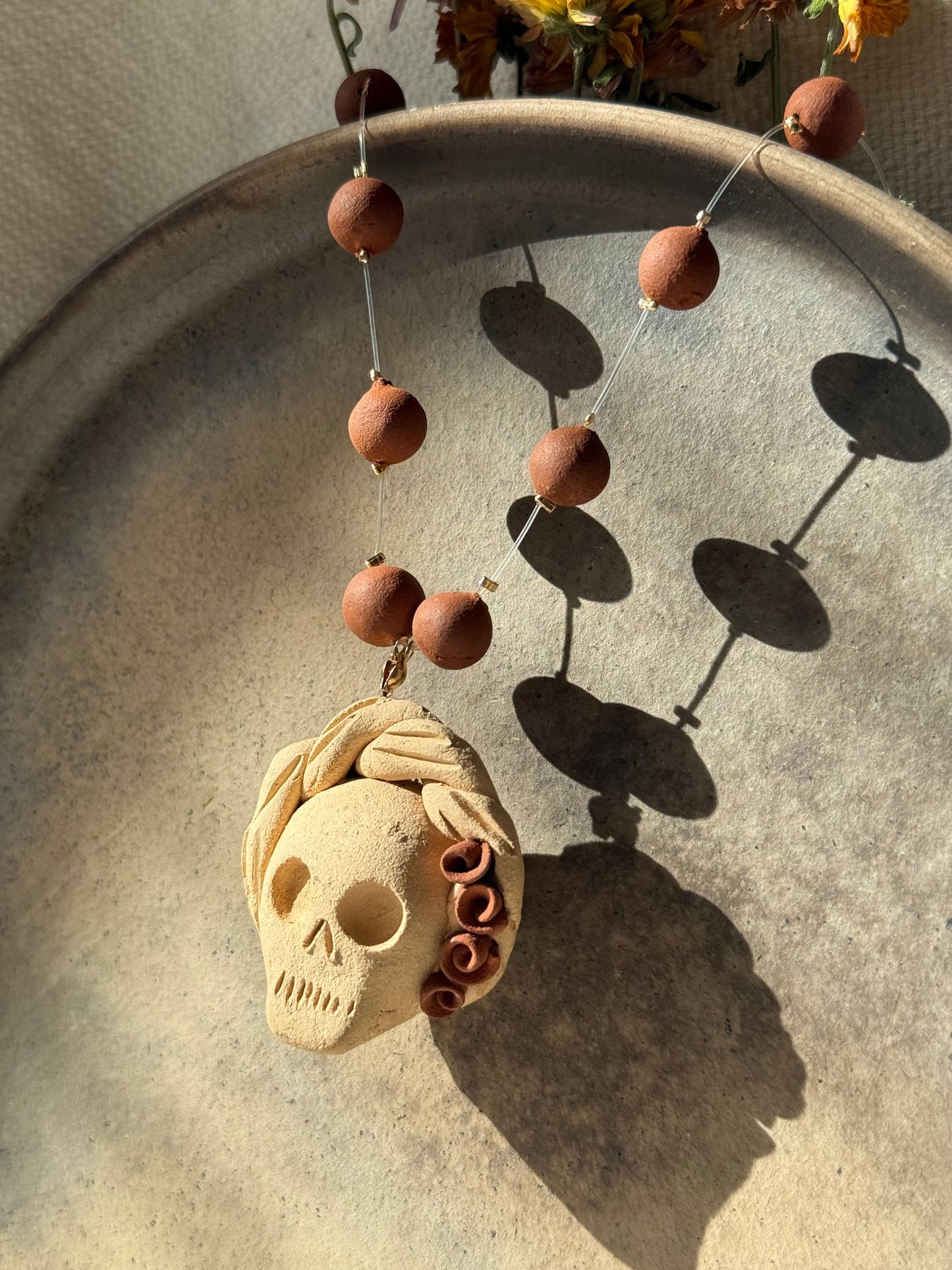 Clay Beaded Necklace Catrina