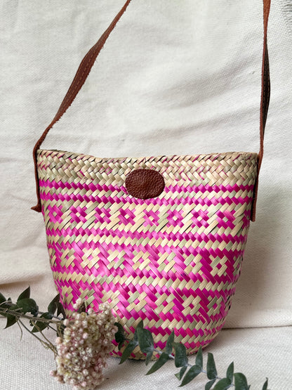 Mini Palm Crossbody Handbag - Pink